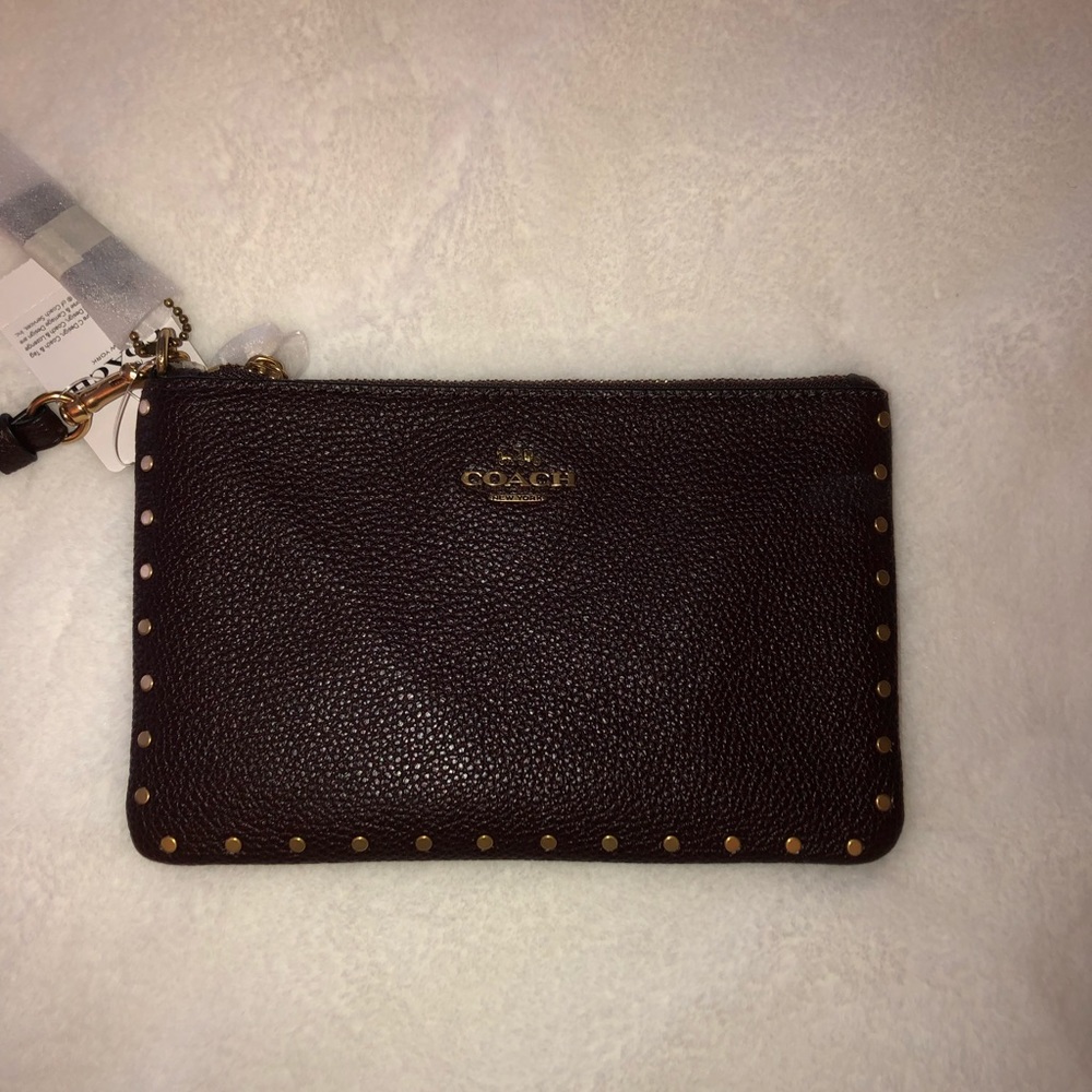 Leather Coach Wristlet